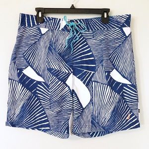 Nautica Blue/White Swim Trunks Size L